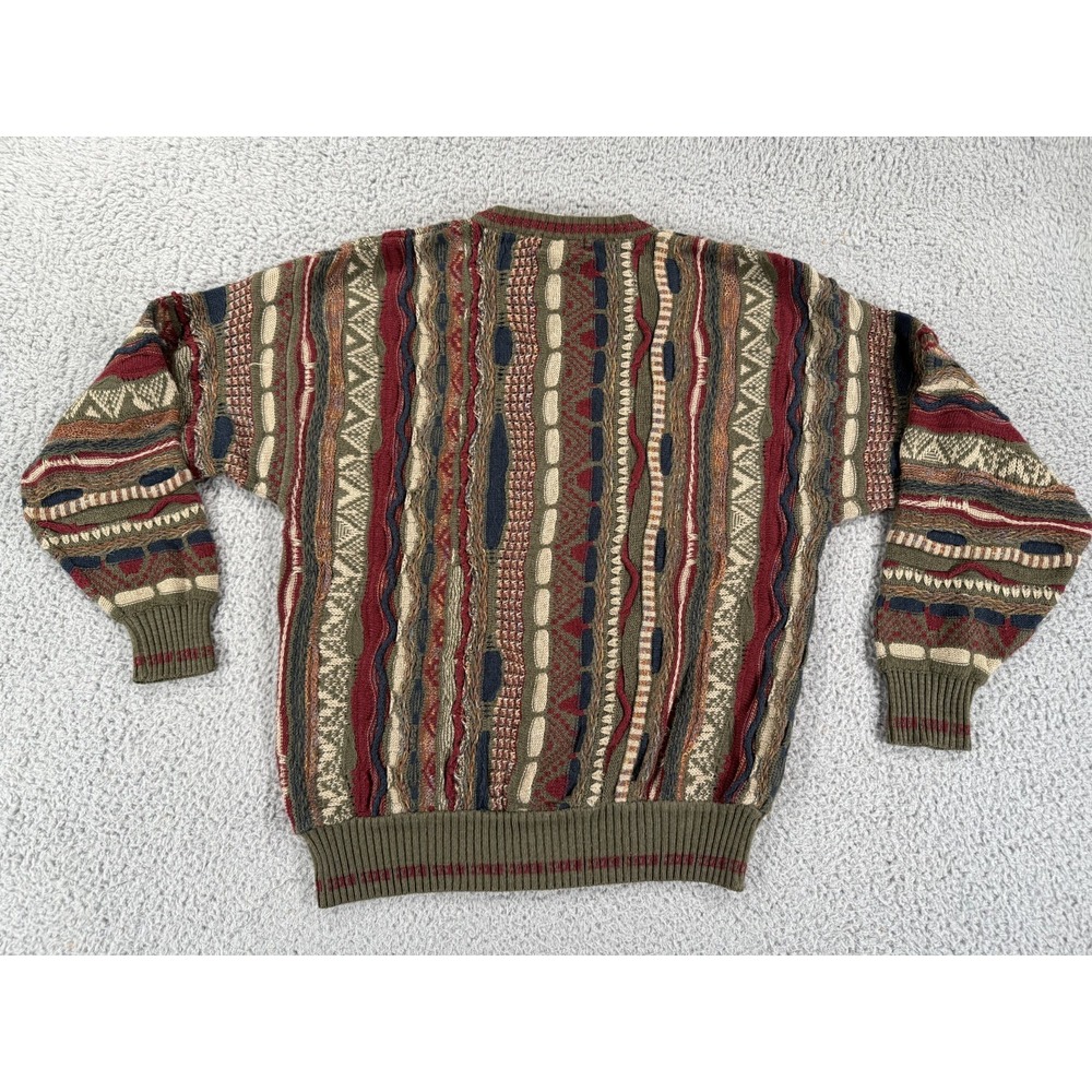 Vintage 80s 90s 3D Thick Texture Cable Abstract Grunge Hip Hop Sweater Small - Picture 4 of 13